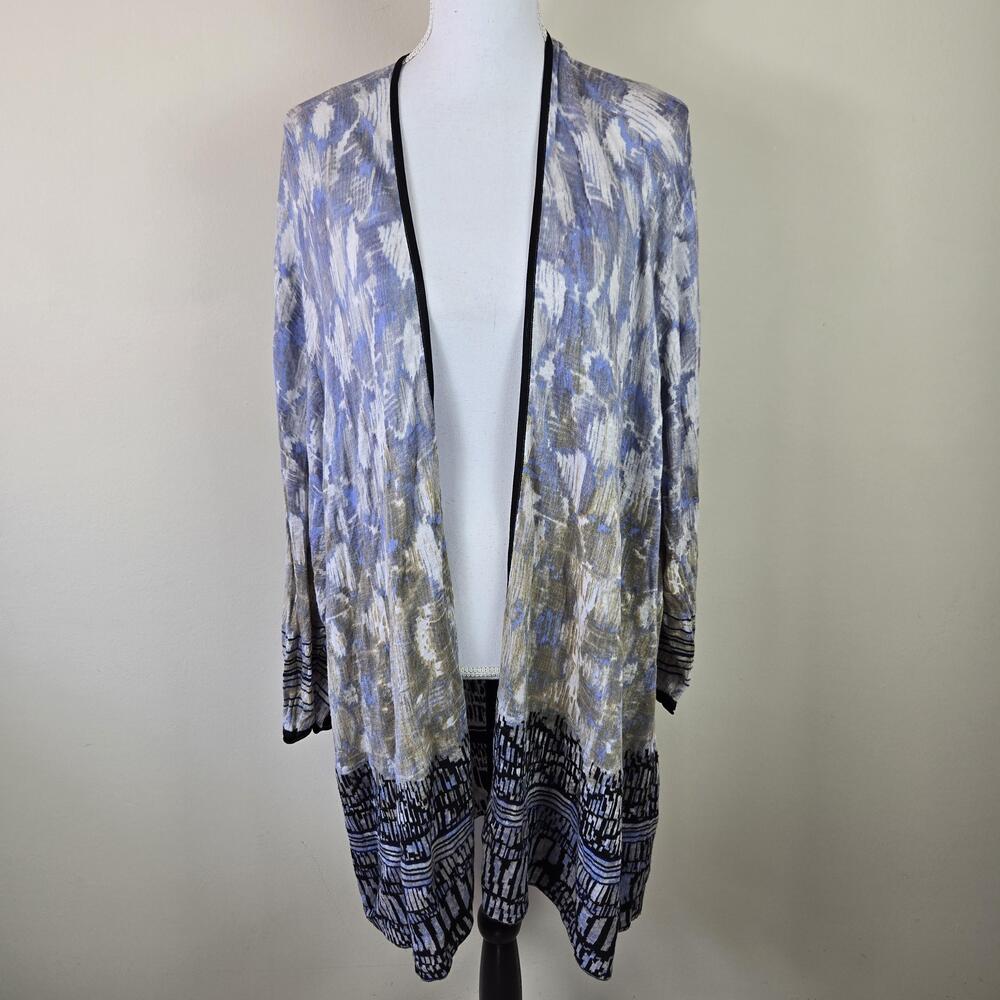 Nic+Zoe Cardigan Sweater Womens 3X Multicolor Open Front Lightweight Knit